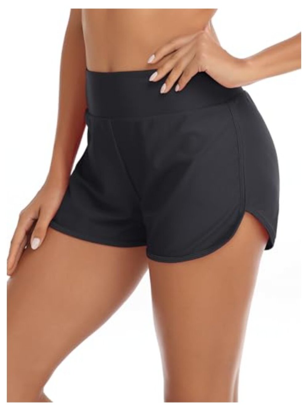 High Waisted Swim Shorts Tummy Control Board Shorts Built in Bottom